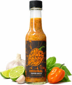 Sauce Daddy Too Hot Sauce, Lime & Basil Organic Sauce with Low Sugar, Gluten Free & Containing Garlic, Vinegar, Habanero, Serranos, Lime Juice makes an American Made Hottest Hot Sauce. (5 Fl Oz)