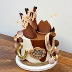JeVenis Luxury Cowboy Rodeo Cake Topper Cowboy Western Cake Decorations Cowboy Hat Birthday Cake Topper Palm Leaves Cake Topper Cow Balls Cake Topper