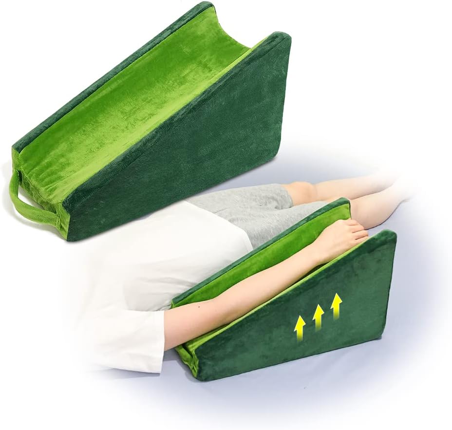 Zelen Arm Wedge Elevation Pillow Post Surgery Wrist Arm Tunnel Pillow Elevating Arm Support Elbow Pillow for Sleeping Adults Arm Rest Foam Medical Wedge Pillow Elevated Broken Arm Elevator