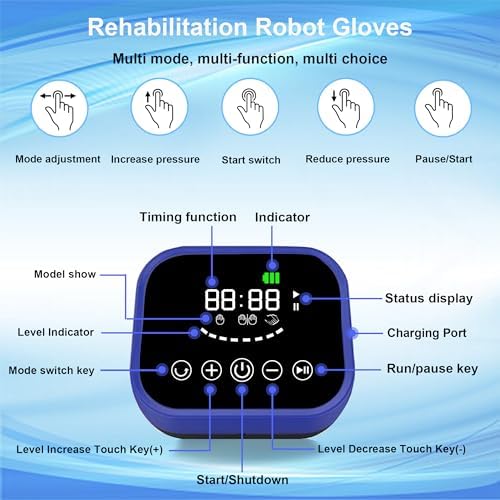 Rehabilitation Robot Glove,Rehabilitation Trainer Robot Gloves,Hand Recovery Equipment,Hand Rehabilitation Gloves(Left Hand-L)