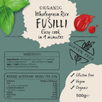 Amisa Organic - Gluten Free Pasta - Wholegrain Rice Fusilli - 500g