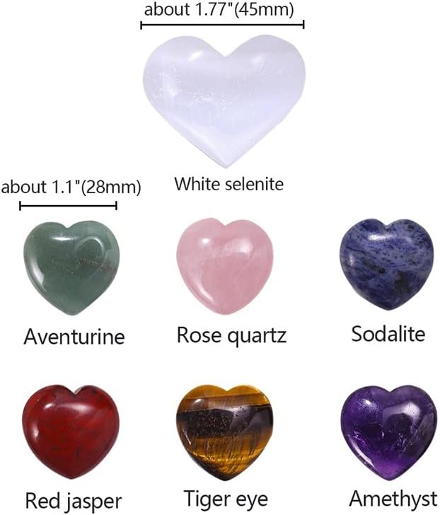 Crystal Stone 7pcs/Set Natural Crystal Seven Chakra Heart Set Quartz Gemstone Crafts Presents
