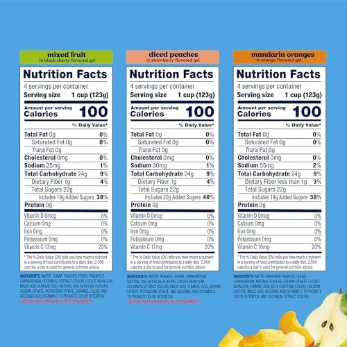 Dole Diced Peaches, Mandarin Oranges, and Mixed Fruit in Gel Variety Pack - Dole Fruit Bowls Snacks - 4.3 oz Fruit Bowls - 12 Pack