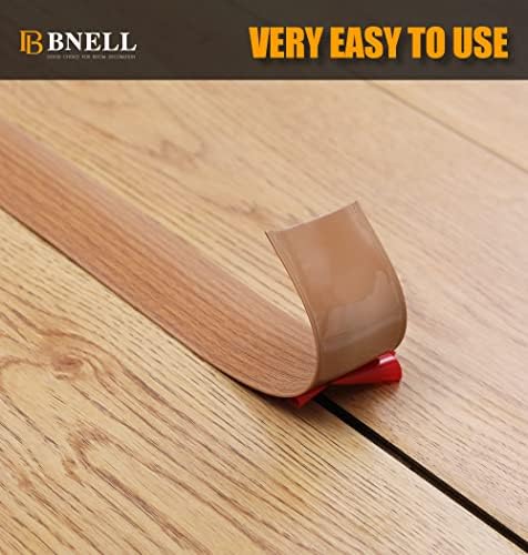 Bnell Floor Transition Strip Self Adhesive Vinyl Laminate Floor Cover Strip 3" Flat Divider for Joining Gaps and Doorway Transitions (3.3Ft, 7.6cm, Yellow Oak)