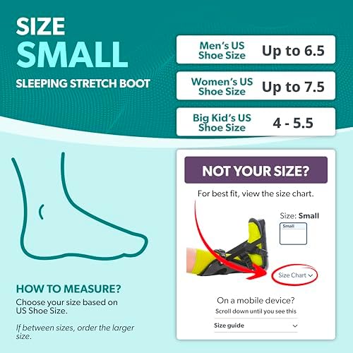 BraceAbility Sleeping Stretch Boot - Plantar Fasciitis Night Foot Splint Adjustable Achilles Tendonitis Brace for Fascia, Tendon and Calf Stretching, Heel and Bone Spur or Arch Pain Treatment (Small)