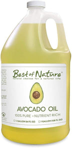 Best of Nature 100% Pure Avocado Oil – Natural Massage Oil, Moisturizing Body & Hair Oil, Unscented Skincare & Carrier for Essential Oils, Half Gallon (64 Fl Oz)