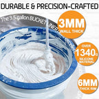 3.5 Gallon Bucket Liner Reusable Rubber Paint Pail Liner for Concrete Mix and Thinset with Graduated,Blue