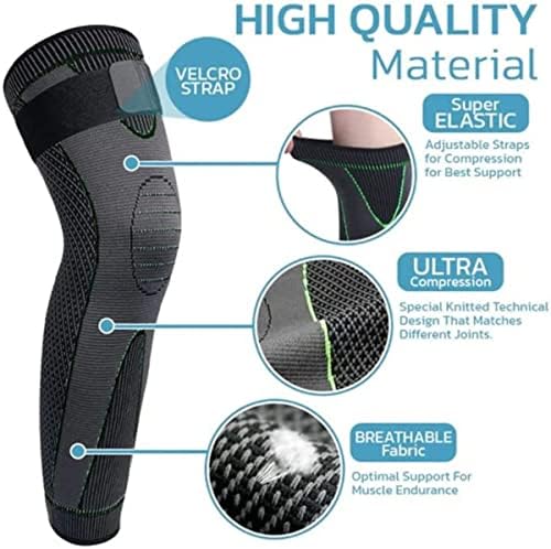 2Pcs KNEECA Tourmaline Acupressure Selfheating Knee Sleeve, Tourmaline Acupressure Self-Heating Shaping Socks, Mugwort Acupressure Shaping Knee Pads, Wormwood Self-Heating Knee Pads for (Black,L)