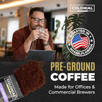 Colonial Coffee 32 Count Single Pot Coffee Packets – 100% Arabica Colombian Medium Roast | Pre-Measured Frac Packs for 12 Cup Maker | Bulk Ground Gourmet Coffee for Home & Office