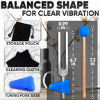 528 Hz Solfeggio Tuning Fork Set – 6.77 inch Aluminum Alloy Harmony Tuning Fork with Reflex Hammer, Cleaning Cloth & Carry Bag for Meditation, Relaxation, Vibrational Sounds & Music Instrument Tuning