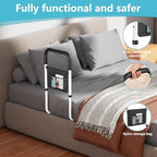 Hopelight Adjustable Bed Rail Support Handle with Storage Pouch, White and Black, Height Assist Safety Guard, Adjustable Bed Assist Rails for Seniors & Patients - Fits All Beds, Tool-Free Assembly