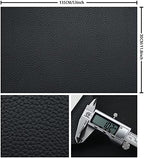 Black Litchi Texture PU Fabric Leather 11.8x53.14 Inch（30x135 CM） 1.13mm Thick Faux Synthetic Leather Material for Upholstery Crafts, DIY Sewings, Sofa, Handbag, Earrings, Hair Bows Decorations