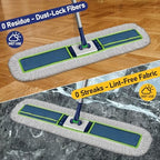41" Commercial Dust Mop: Large Push Broom Wide Industrial Heavy Duty Hardwood Dry Sweeping Mop with 2 Pads Long Handle for Janitor Indoor Warehouse Gym Cleaning