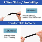 Upgrade Soft Knitting Cotton Fabric Glasses Ear Cushion, Anti-Slip Elastic Comfort Eyeglasses Temple Tips Sleeve Retainer, Eyeglass Ear Cushions Grips for Glasses Sunglasses Eyewear(2pairs Black)