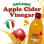 Food To Live Organic Apple Cider Vinegar, 500 ml – Raw Italian Natural Vinegar with the Mother, Unfiltered, Unpasteurized, Non-GMO, Vegan, Bulk, Glass Bottle (Pack of 2)