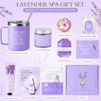 Spa Gifts for Women, 9pcs Happy Birthday Gifts for Women, Unique Birthday Relaxation Mothers Day Gift Christmas Ideas Relaxing Lavender Set Self Care Gift Basket for Her Mom Sister Friend Teacher