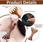 2 Pcs Jaw Massager,Sandalwood Massage Claws,Five Touch Therapy Comb,Wooden Comb,Taichi Tools,Manual Head Scratcher Whisk,Massage Brush for Head Face Eye Nose Jaw and Neck