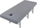 Premium Reusable Massage Table Sheets Bed Cover 75 x 31.5 Inches with Face Hole, Fitted Table for Master Massage, Waterproof and Oilproof, Stain and Wrinkle-Resistant, Machine Washable（Gray
