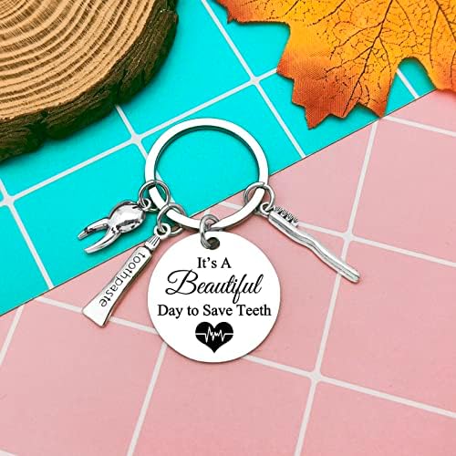 Dentist Gift Funny Dentist Keychain Dentist Gifts for Men Women Dental Hygienist Gift Dental Student Gift