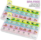 MEDca Pill Organizers - (2 Pack) Large Pill Organizer with Weekly and Daily 4-Times-A-Day Compartments for Morning, Noon, Evening, Night - BPA-Free, Portable and Travel Friendly Pill Boxes Case