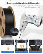 LANDU PLA Filament 1.75mm Black 1KG, 3D Printer Filament 1kg Cardboard Spool(2.2lbs), Dimensional Accuracy +/- 0.02mm, Neatly Wound 3D Printing Filament Fits for Most FFF 3D Printers, Black PLA