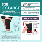 BraceAbility Plus Size Neoprene Compression Knee Sleeve - XXXL Support Brace for Bariatric Men and Women with Arthritis Joint Pain or Kneecap Instability, Fitting Big Legs and Large Thighs (3XL)
