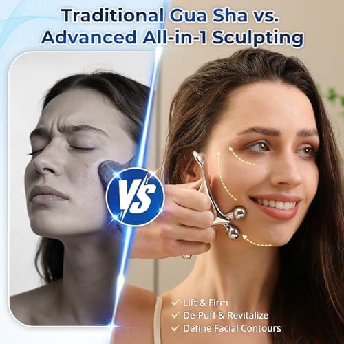 Melonsun Trigger Point Massage Tool & Gua Sha for Face & Body - All-in-1 Deep Tissue Muscle Scraper and Thumb-Saver Acupressure Tool for Facial Sculpting, Full-Body Massage, and Tension Relief