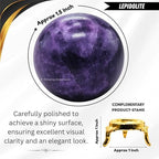 Amazing Gemstone Lepidolite Crystal Ball with Stand - 1.5" Inches Crystal Sphere Meditation Balls for Witchcraft and Decorative Balls