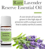 Pranarom - Lavender Reserve Essential Oil 5ml - for Aromatherapy Enthusiasts - Diffusing for Relaxation - Organic and Pure - 100% Pure, Certified Organic, No Additives