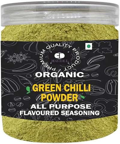EDZZEL Unique Premium Indian Natural Green Chilli Powder -100 GRAM (Pack Of 1)