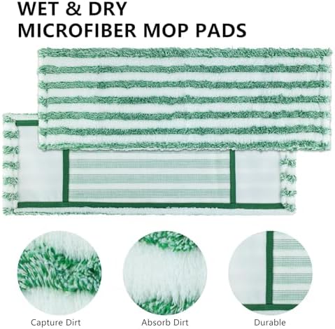 6 Pack Replacement Mop Refills Compatible with Libman Wet & Dry Microfiber Mop, Reusable Washable Mop Head Replacement Pads for Cleaning Multi-Surface Floor (Mop not Included)