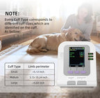 Veterinary Blood Pressure Monitor for Small Animals,Home Use Pet Hypertension Monitor,3 Cuffs Included,100 Groups Memory for Cat Dog Pet Use