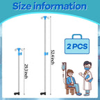 TrelaCo 2 Pcs iv Pole for Wheelchair Portable 4 Hook Height Adjustable Wheelchair iv Pole Infusion Stand Stainless Steel for Hospitals Clinics Wheelchairs Beds (Height Adjusts from 29.3" to 52.4")