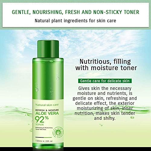 BIOAQUA 92% Aloe Vera Refresh Moisturizing Toner Natural Plant Skin Care 120ml