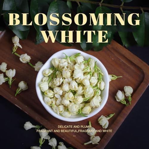 Jasmine Tea - Dried Jasmine Flowers, 3.52oz/100g - 100% Natural Edible Jasmine Buds, Loose Leaf Herbs for Tea, Non-GMO, Caffeine-Free, Premium Fragrance