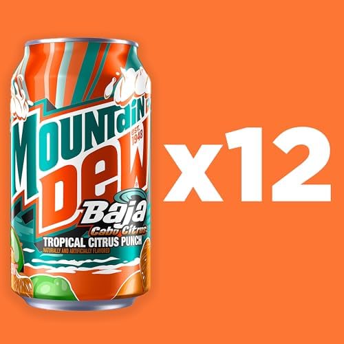 Mountain Dew, Baja Cabo Citrus12 Fl Oz Cans (Pack of 12)