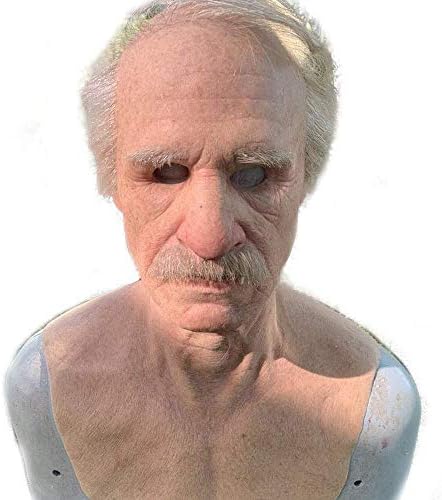 Realistic Old Man Mask Halloween Mask Scary Latex Old Man Grandpa Mask Halloween Wrinkle Face Mask
