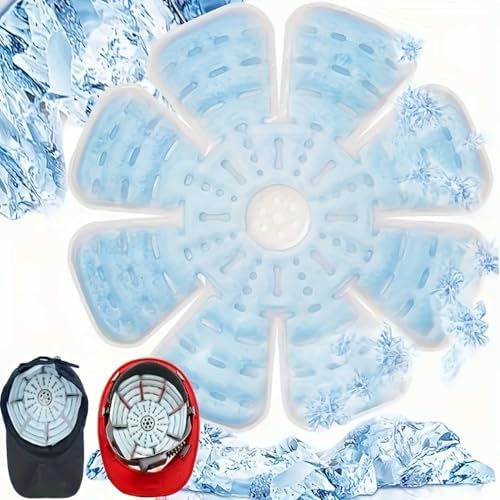 Cooling Gel Ice Packs for Summer Hats, Reusable Hidden Hat Ice Pack for Outdoor Activities, 50 Ml Ice Pack for Hat, Hat Coolers for Sun Protection, Travel, Golf, Hiking (Light Blue 3 Pcs)