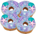 12pack Pink Purple Teal Edible Seahorses Starfish Shells Shimmer Sugar Cake