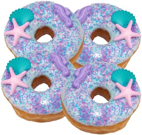 12pack Pink Purple Teal Edible Seahorses Starfish Shells Shimmer Sugar Cake