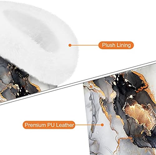Fintie Plush Lined Double Eyeglasses Holder with Magnetic Base, Glasses Stand Case Organizer for Desk, Nightstand, Office, Cloudy Marble