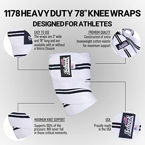 Schiek Sports Heavy Duty 1178 Knee Wraps - Powerlifting and Weightlifting Wraps