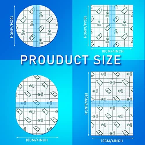 Nuanchu 48 Pieces Transparent Adhesive Bandage Waterproof Adhesive Skin Dressing Tape Transparent Film Dressing Bandages Clear Cover up Tape Retention Waterproof Cover for Swimming