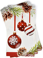 Gift Boutique 100 Christmas Ornament Guest Napkins Disposable Paper Decorative Elegant Xmas Dinner Hand Napkin For Home Kitchen Bathroom Wedding Holiday Decor