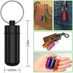 Small Portable Pill Case with Keychain(10 Pack), Urekt Waterproof Aluminum Pill Organizer Metal Mini Box Pocket Drug Storage Container for Outdoor Camping Travel