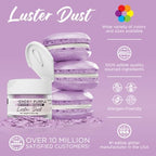 Luster Dust - Lavender Purple (4g 1x Jar) | Edible Vegan Dust & Paint for Cake Decorating, Ice Cream, Desserts, Cocktails and Beverages by Bakell