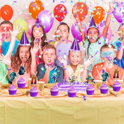 "Monstr At Work Cupcake Topper Decoration – Premium Monster-Themed Birthday Party Cupcake – Bright, Fun & Cake – Colorful Party Table Décor for Monster Bash, or Home Events – Easy to Use