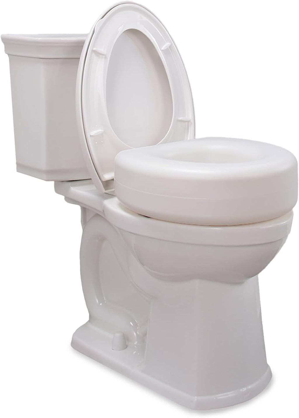 AquaSense 4-Inch Portable Toilet Seat Riser - Elevated Toilet Seat for Seniors - Easy Installation - Sturdy Non-Skid Design - Fits Round Toilets - Post-Surgery & Mobility Aid