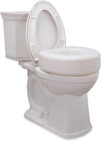AquaSense 4-Inch Portable Toilet Seat Riser - Elevated Toilet Seat for Seniors - Easy Installation - Sturdy Non-Skid Design - Fits Round Toilets - Post-Surgery & Mobility Aid
