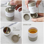 Pill Cutter Medicine Crusher Grinder Grinder Splitter, Multifunction 4 in 1 Portable Round Tablet Pill Pulverizer, Pill Splitter Cutter Powder Organizer Daily or Travel Pill Case Pill Organizer